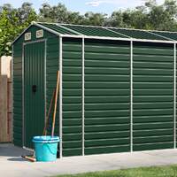  Garden Shed Green 191x810x198 cm Galvanised Steel