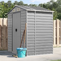  Garden Shed Light Grey 191x130x198 cm Galvanised Steel
