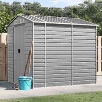  Garden Shed Light Grey 191x215x198 cm Galvanised Steel