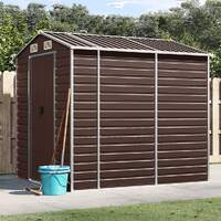 Garden Shed Brown 191x215x198 cm Galvanised Steel