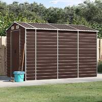  Garden Shed Brown 191x300x198 cm Galvanised Steel
