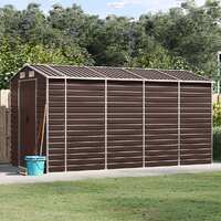  Garden Shed Brown 191x385x198 cm Galvanised Steel