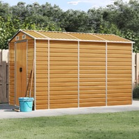  Garden Shed Light Brown 191x300x198 cm Galvanised Steel