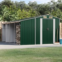  Garden Shed Green 277x365.5x179 cm Galvanised Steel
