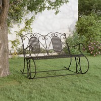  2-Seater Rocking Bench 113 cm Black Steel