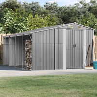  Garden Shed Grey 277x365.5x179 cm Galvanised Steel