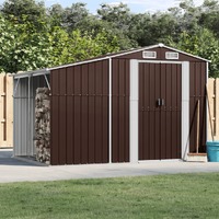  Garden Shed Brown 277x192.5x179 cm Galvanised Steel