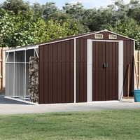  Garden Shed Brown 277x279x179 cm Galvanised Steel