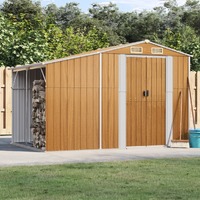  Garden Shed Light Brown 277x192.5x179 cm Galvanised Steel