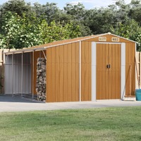  Garden Shed Light Brown 277x365.5x179 cm Galvanised Steel