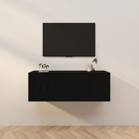  Wall-mounted TV Cabinets 2 pcs Black 57x34.5x40 cm
