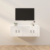  Wall-mounted TV Cabinets 2 pcs High Gloss White 57x34.5x40 cm