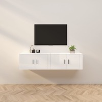  Wall-mounted TV Cabinets 2 pcs High Gloss White 80x34.5x40 cm