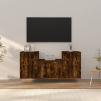  3 Piece TV Cabinet Set Smoked Oak Engineered Wood