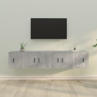  4 Piece TV Cabinet Set Concrete Grey Engineered Wood