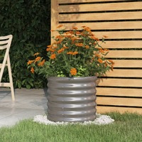  Garden Planter Powder-coated Steel 40x40x36 cm Grey