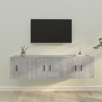  3 Piece TV Cabinet Set Concrete Grey Engineered Wood