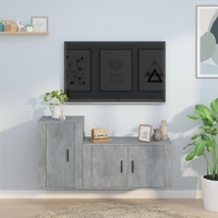  2 Piece TV Cabinet Set Concrete Grey Engineered Wood