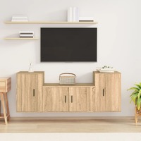 3 Piece TV Cabinet Set Sonoma Oak Engineered Wood