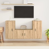  3 Piece TV Cabinet Set Sonoma Oak Engineered Wood