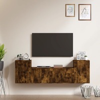  4 Piece TV Cabinet Set Smoked Oak Engineered Wood