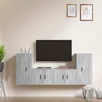  4 Piece TV Cabinet Set Concrete Grey Engineered Wood