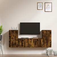  4 Piece TV Cabinet Set Smoked Oak Engineered Wood