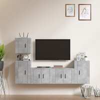  5 Piece TV Cabinet Set Concrete Grey Engineered Wood