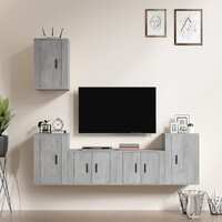 5 Piece TV Cabinet Set Concrete Grey Engineered Wood