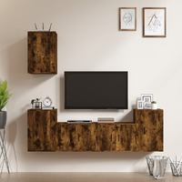  5 Piece TV Cabinet Set Smoked Oak Engineered Wood
