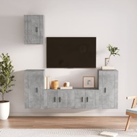  5 Piece TV Cabinet Set Concrete Grey Engineered Wood