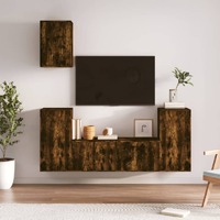  5 Piece TV Cabinet Set Smoked Oak Engineered Wood