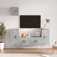  5 Piece TV Cabinet Set Concrete Grey Engineered Wood