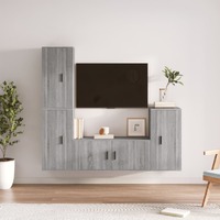  4 Piece TV Cabinet Set Grey Sonoma Engineered Wood