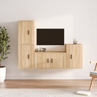  4 Piece TV Cabinet Set Sonoma Oak Engineered Wood