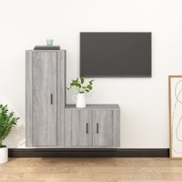  2 Piece TV Cabinet Set Grey Sonoma Engineered Wood