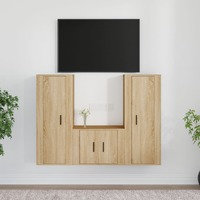  3 Piece TV Cabinet Set Sonoma Oak Engineered Wood