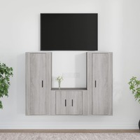  3 Piece TV Cabinet Set Grey Sonoma Engineered Wood