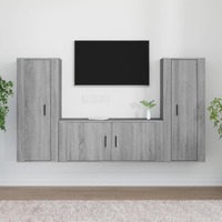  3 Piece TV Cabinet Set Grey Sonoma Engineered Wood