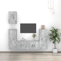  5 Piece TV Cabinet Set Concrete Grey Engineered Wood