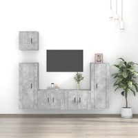  5 Piece TV Cabinet Set Concrete Grey Engineered Wood