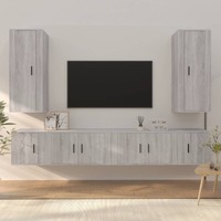  6 Piece TV Cabinet Set Grey Sonoma Engineered Wood