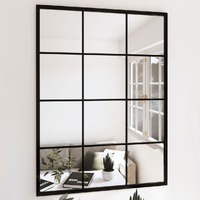  Wall Mirrors 2 pcs Black 80x60 cm Metal