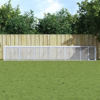  Chicken Cage with Roof Light Grey 603x98x90 cm Galvanised Steel