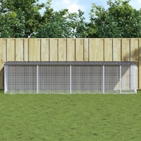  Chicken Cage with Roof Anthracite 403x98x90 cm Galvanised Steel