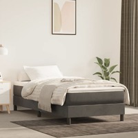  Box Spring Bed without Mattress Dark Grey King Single Size Velvet