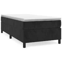  Box Spring Bed without Mattress Black King Single Size Velvet