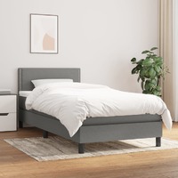  Box Spring Bed with Mattress Dark Grey 100x200 cm Fabric