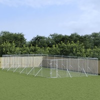  Outdoor Dog Kennel Silver 6x14x2 m Galvanised Steel
