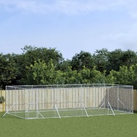  Outdoor Dog Kennel Silver 8x4x2 m Galvanised Steel